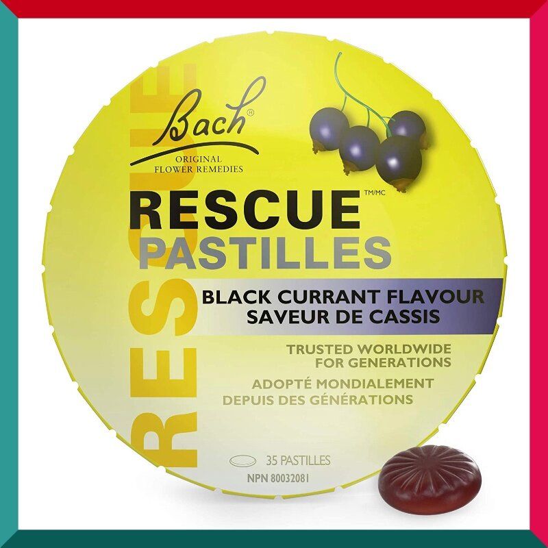 Bach - Bach Rescue Pastilles 黑加侖口味 50g 35 粒含片 無酒精 加拿大包裝 (效期至:2025 年 8 月)