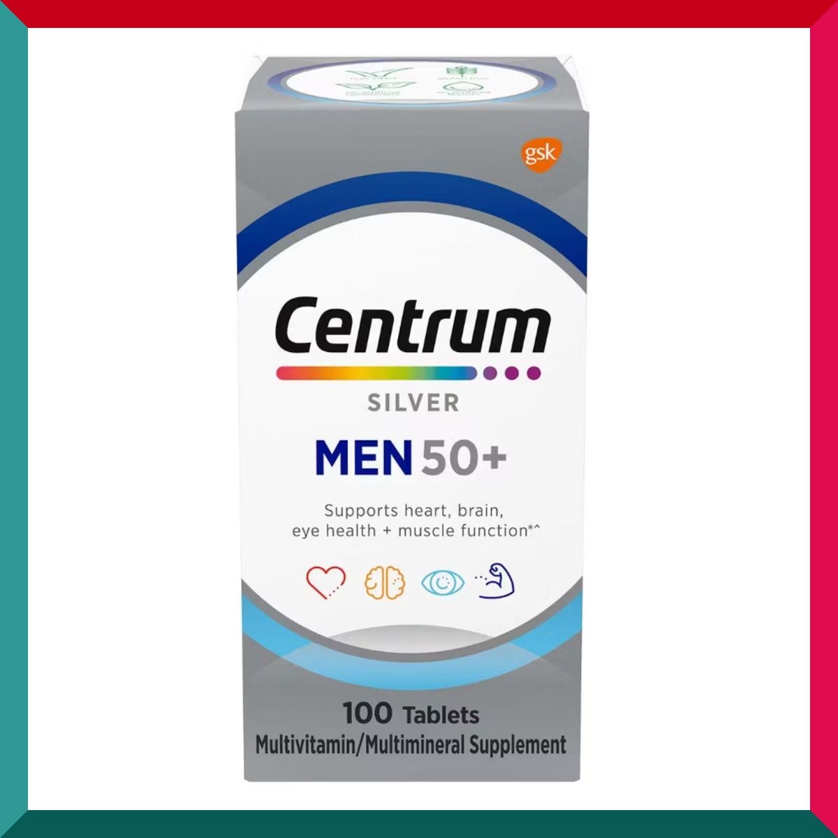 善存 - 美國銀善存綜合維他命 男士50+ 100粒 葉黃素 番茄紅素 關節眼睛心腦血管前列健康 維他命C免疫力 GSK 平行進口 (參考效期:09/2025*)