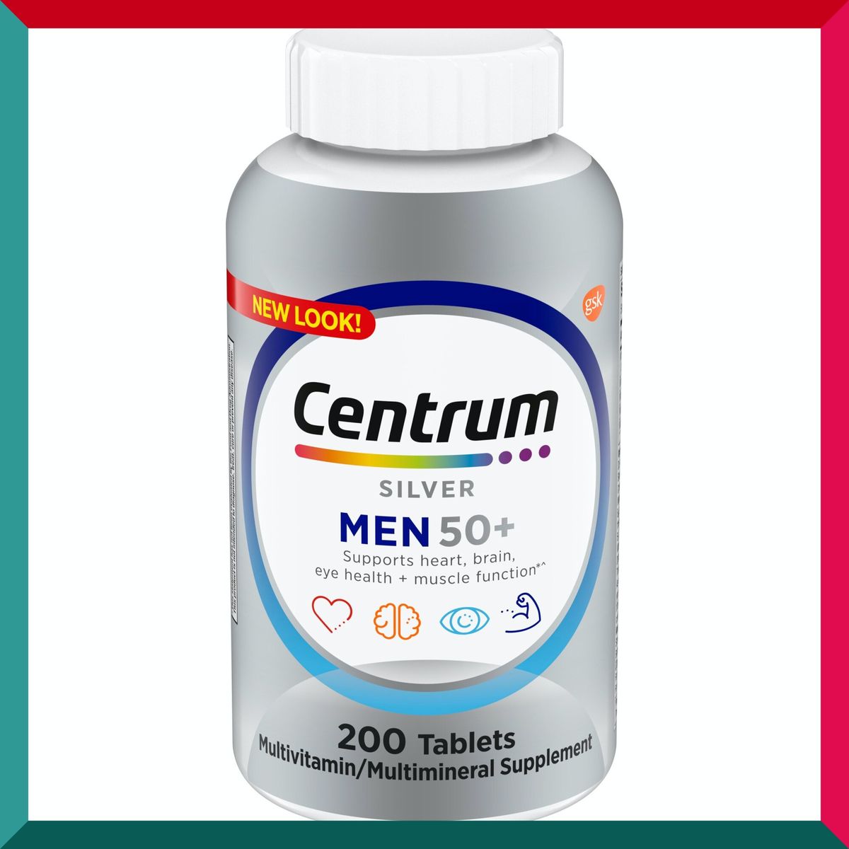 善存 - 美國銀善存綜合維他命 男士50+ 200粒 關節眼睛心腦血管前列健康 維他命C免疫力 GSK 平行進口 (參考效期:30/09/2025*)