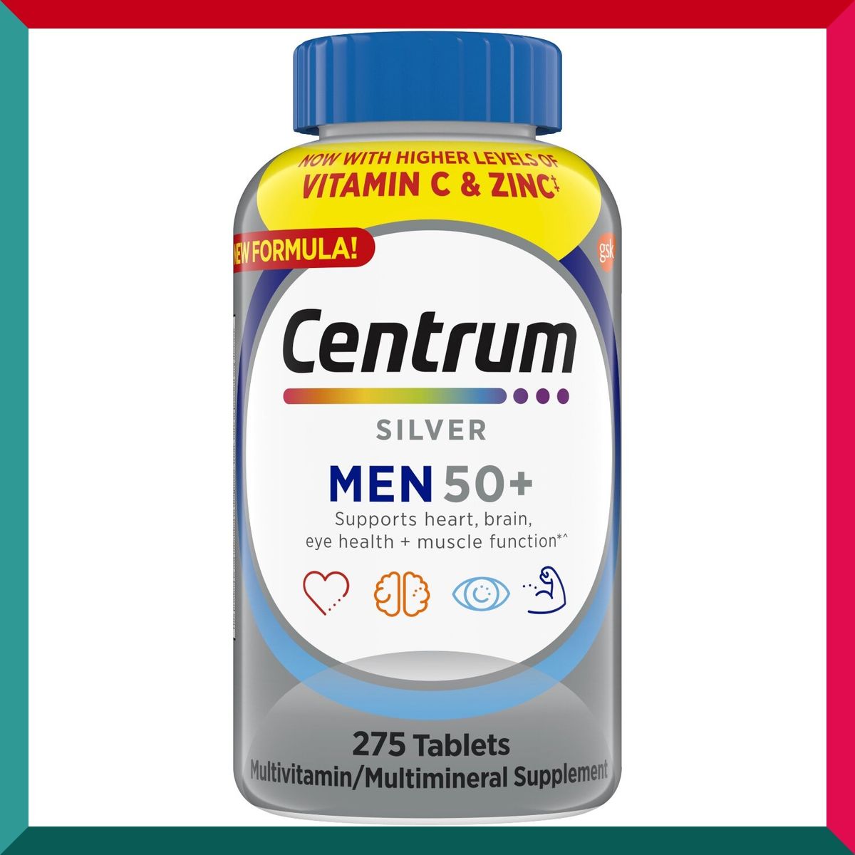 善存 - 美國銀善存綜合維他命 男士50+ 275粒 關節眼睛心腦血管前列健康 維他命C鋅免疫力 GSK(參考效期:31/08/2026*)