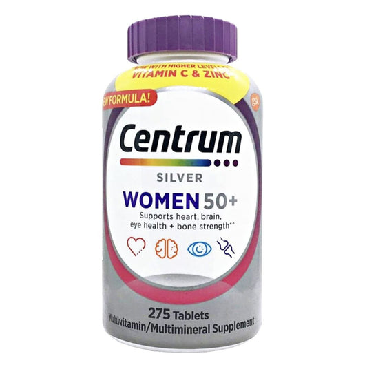 善存 - 275粒!Centrum 銀善存女士50+ 全效多種維他命及礦物質 Silver Women 維他命C免疫力 行山跑步運動瑜伽馬拉松 GSK(參考效期:07/2026*)