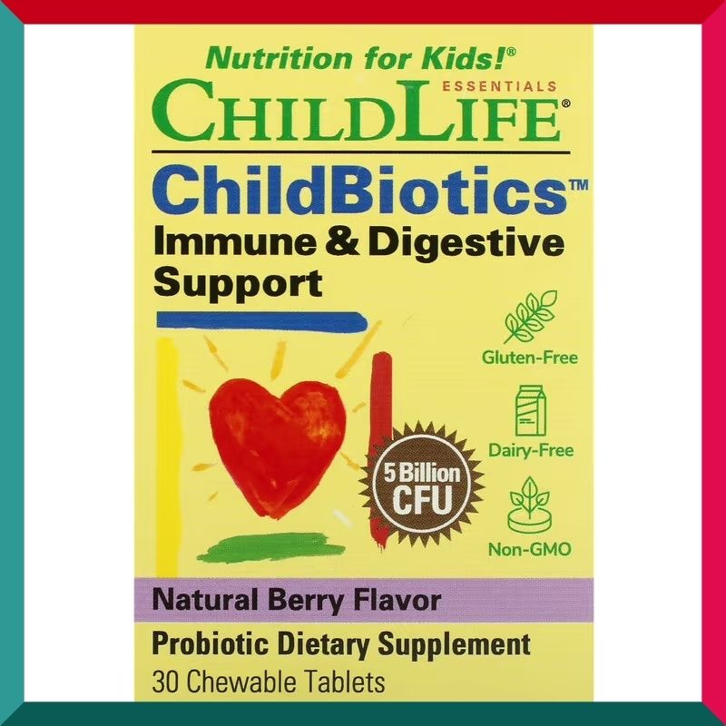 CHILD LIFE - 兒童益生菌(1歲或以上) 50 億 30 粒咀嚼片 天然漿果味 兒科醫生配方 免疫力消化支持 腸道健康 嘔吐 平行進口 (參考效期:30/04/2025*)