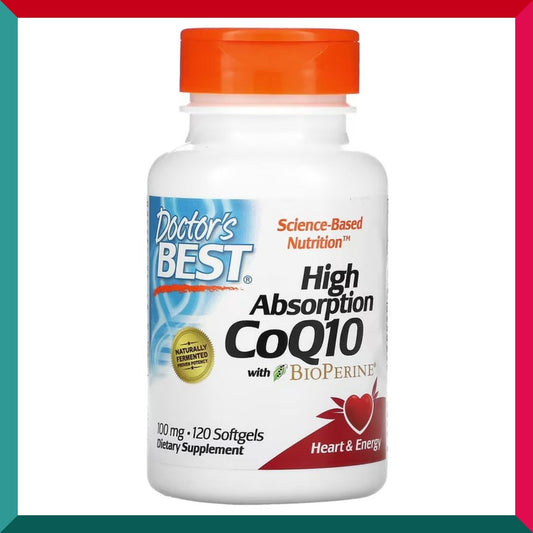 Doctor's BEST - 高吸收輔酶Q10 100毫克 120粒液態軟膠囊 醫之最 BioPerine專利黑胡椒萃取 抗衰老 心腦血管健康 三高 平行進口 (參考效期:03/2026*)