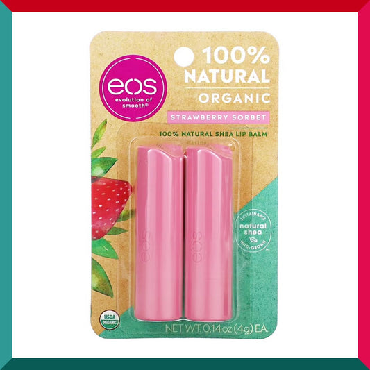 eos - 100%天然有機護唇球 士多啤梨草莓 4克 x 2支装