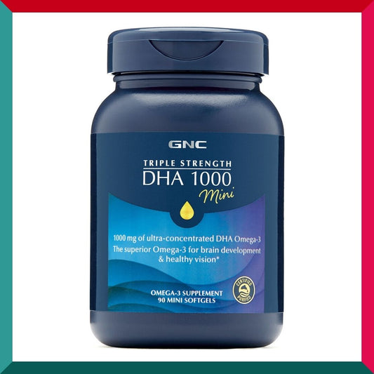 GNC - 三倍強效DHA補腦聰明丸 (1000毫克每份) 90粒迷你液態軟膠囊 平行進口 (參考效期: 05/2025*)