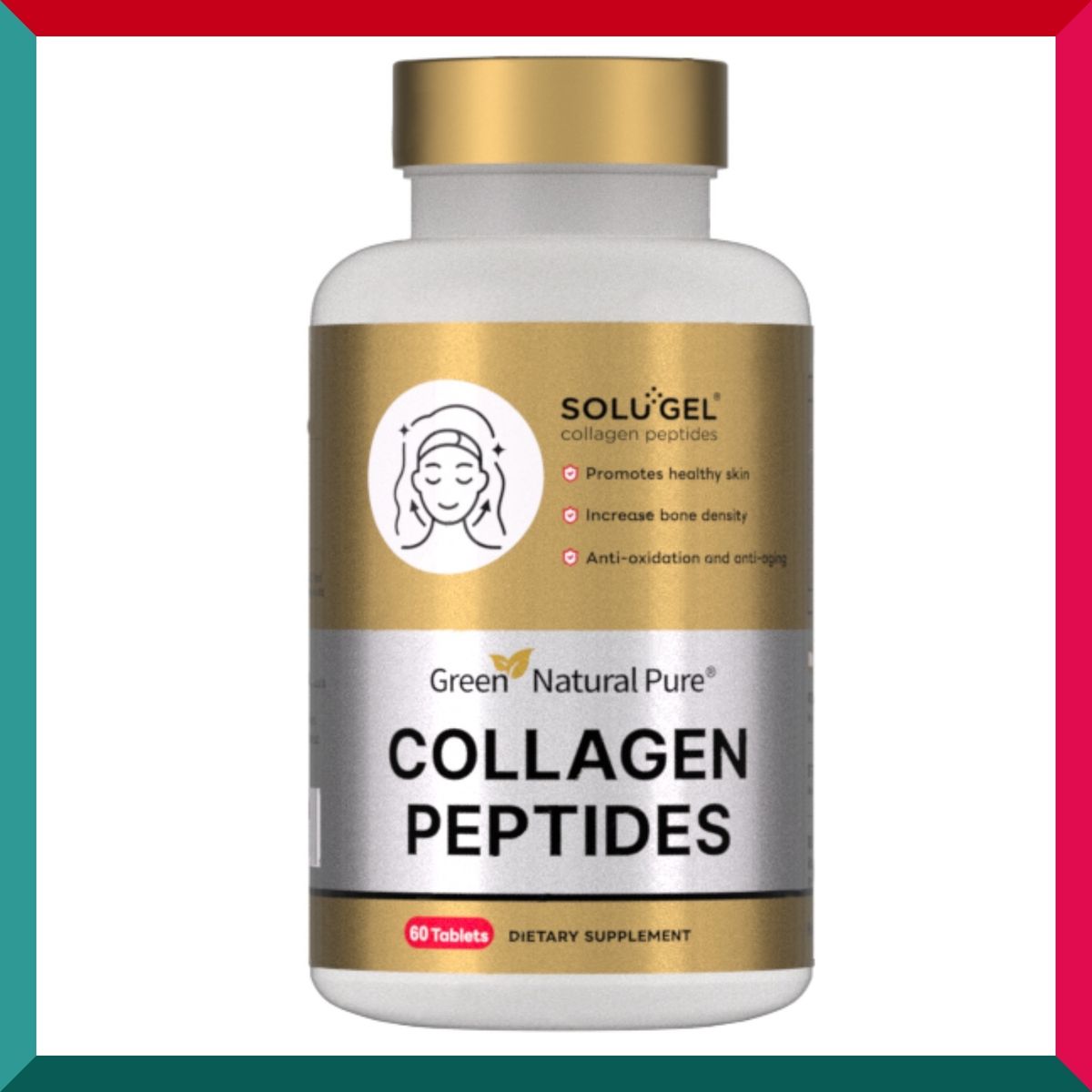 Green Natural Pure - 美國牛骨胶原蛋白勝肽60片 逆齡抗衰老 緊緻下顎線 關節補軟骨 長者 (參考效期: 04/2027*)