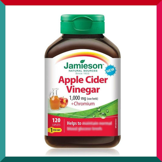 Jamieson - 燒脂排毒天然蘋果醋 + 鉻 (生酮飲食配方) 120 粒 平行進口 (參考效期:12/2026*)
