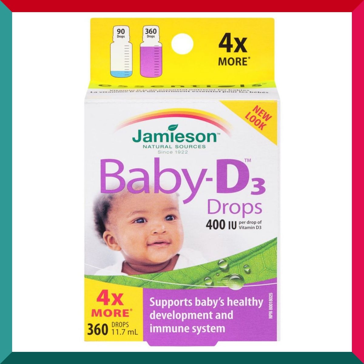 Jamieson - 初生嬰幼兒 兒童維他命 D3 400IU 360 滴液超值裝 (參考效期: 07/2026*)