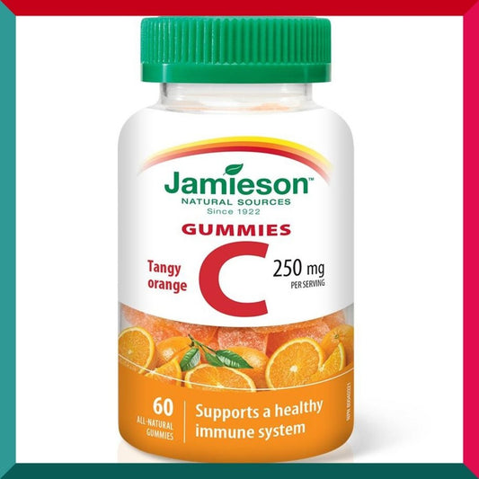 Jamieson - 兒童及成人健體維他命 C 軟糖香橙味60粒 增強免疫力美肌美白 (參考效期:09/2025*)