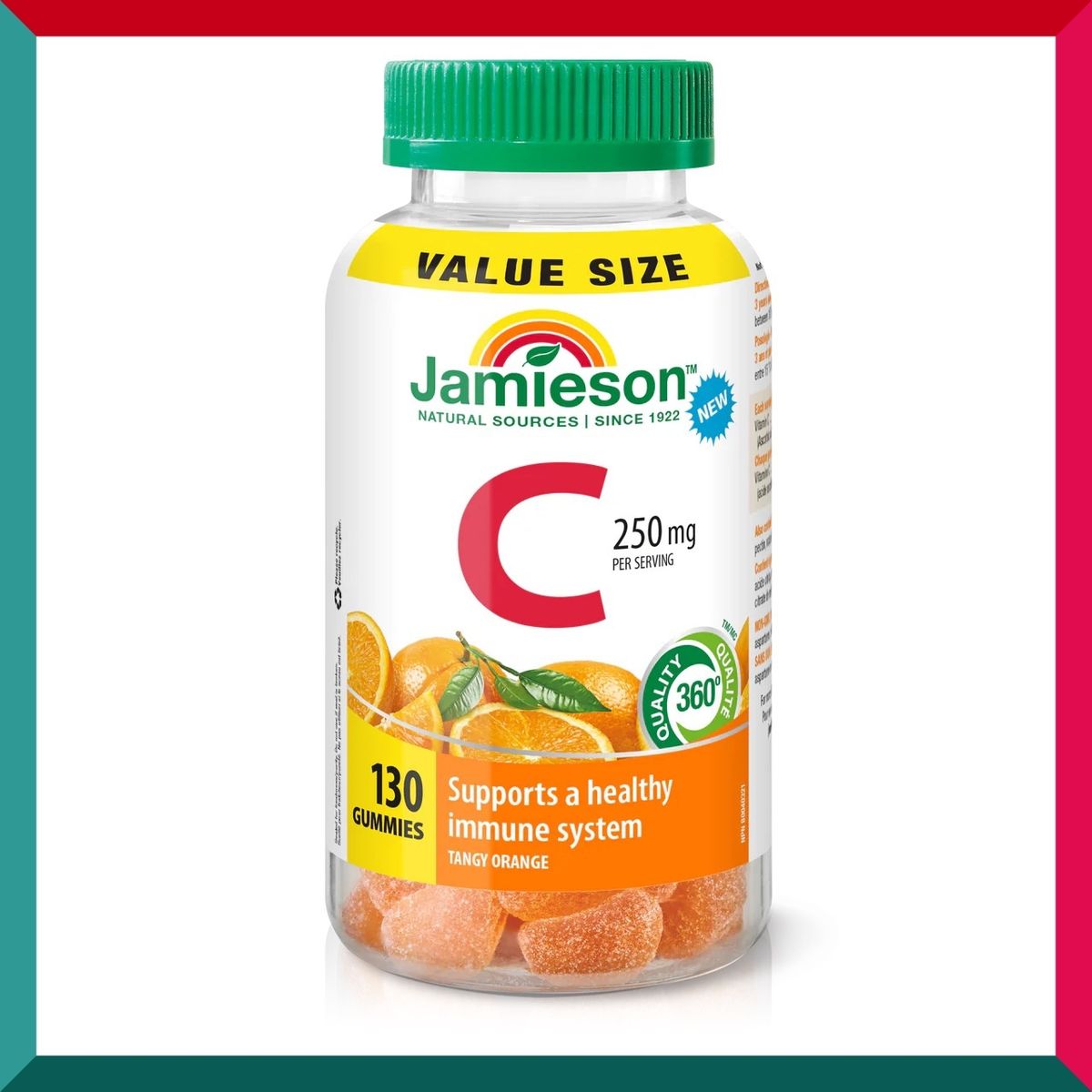 Jamieson - 兒童及成人健體維他命 C 軟糖香橙味130粒 增強免疫力美肌美白 (參考效期:03/2026*)