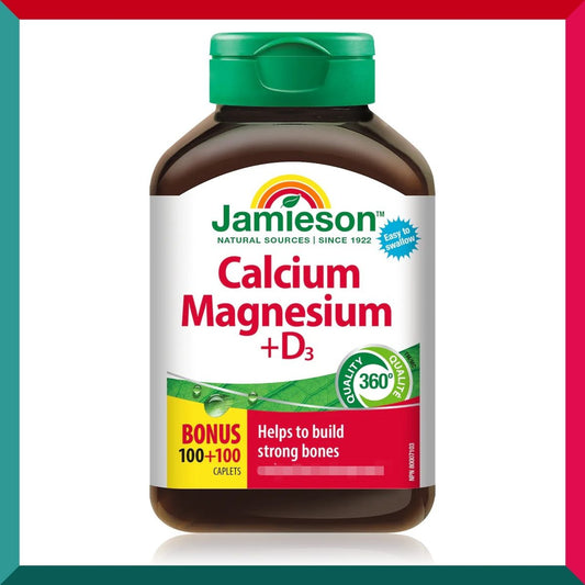 Jamieson - 健骨鈣鎂及維他命D3 加量裝 200 粒 骨骼關節牙齒健康 平行進口 (參考效期:08/2026*)