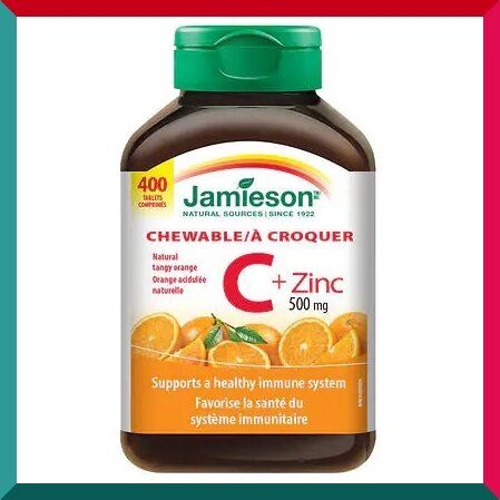 Jamieson - Jamieson Chewable Vitamin C and Zinc Orange 500 mg 400 tablets (Reference EXP:08/2026*)