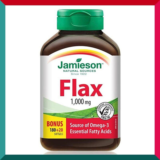 Jamieson - 有機亞麻籽油 (1000 毫克) 加量裝 200 粒 非轉基因 Omega 3奧米加 平行進口 (參考效期: 02/2026*)