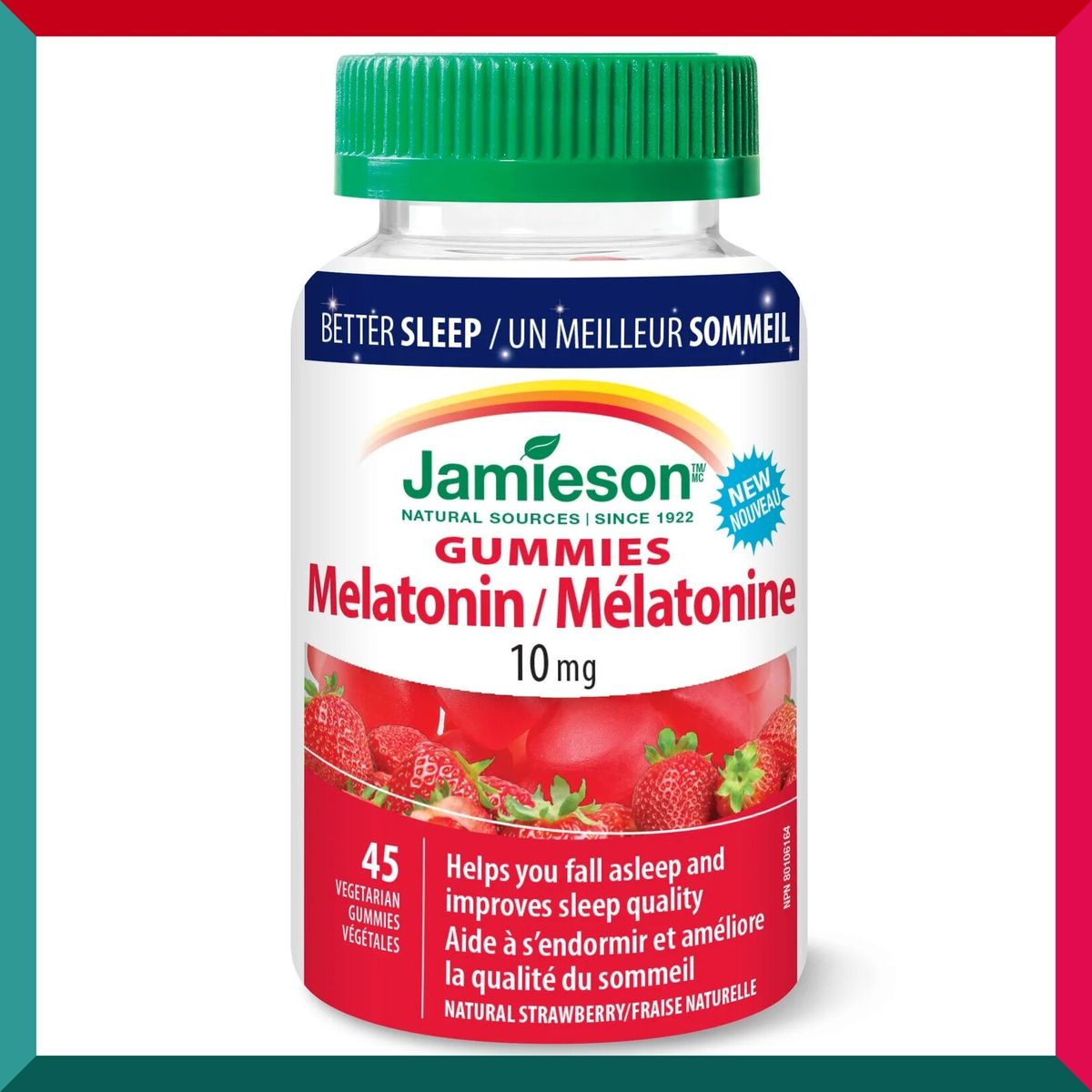Jamieson - 天然甜睡 褪黑素軟糖 (10毫克) 45粒 士多啤梨味 改善睡眠質數時差夜更訓唔好緊張入睡難精神 (參考效期: 08/2025*)