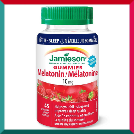Jamieson - 天然甜睡 褪黑素軟糖 (10毫克) 45粒 士多啤梨味 改善睡眠質數時差夜更訓唔好緊張入睡難精神 (參考效期: 08/2025*)