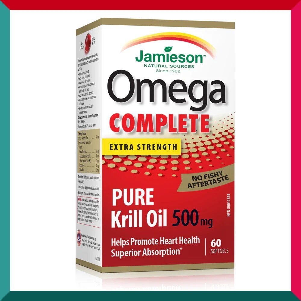 Jamieson - 超強全效奧米加 3 純磷蝦油 (500 毫克) 60 粒 心腦血管關節健康 平行進口 新舊包裝隨機發送 (參考效期:30/09/2025)