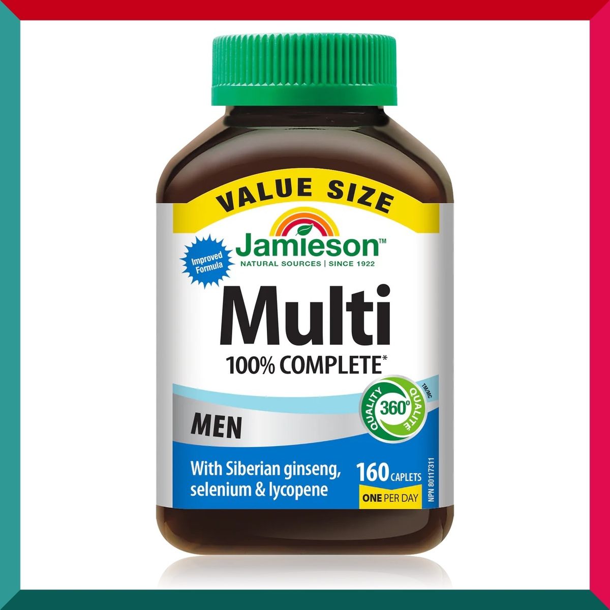 Jamieson - 男士全效多種維他命 160 粒 超值加量裝 含西伯利亞蔘 葉黃素 番茄紅素 平行進口 (參考效期: 11/2025*)
