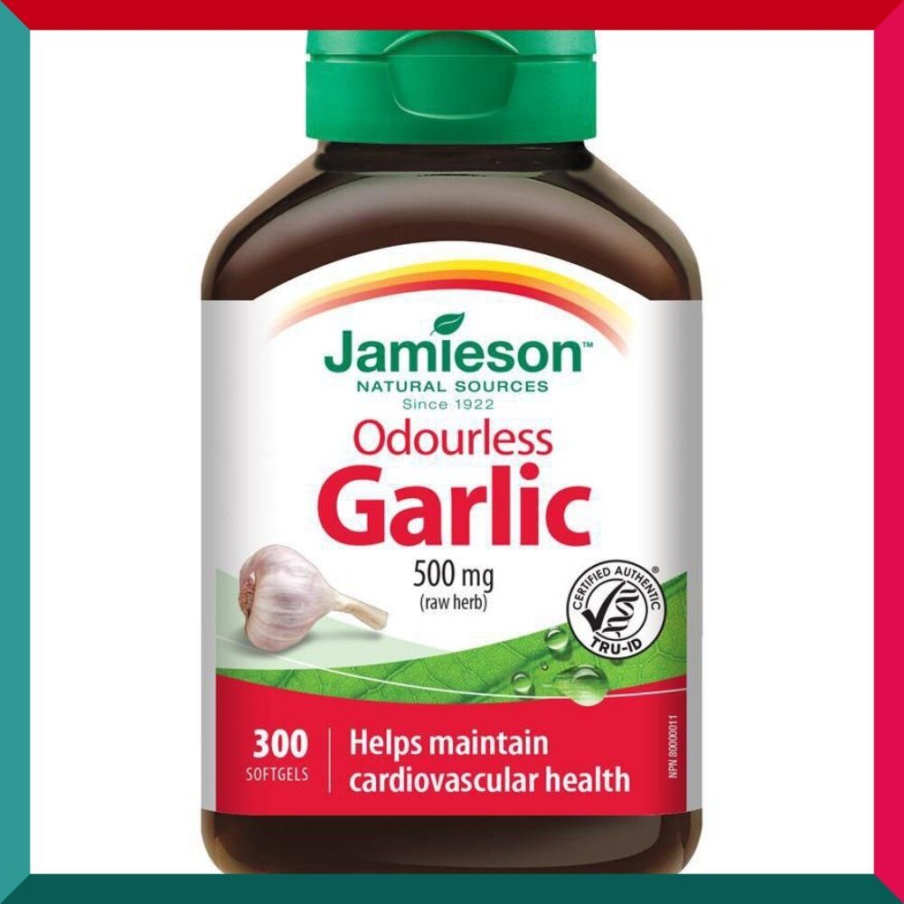 Jamieson - 無味大蒜 (500 毫克) 300 粒軟膠囊 (加量裝) 增強免疫力 消化健康 補肺 新舊包裝隨機發貨 (參考效期: 07/2027*)
