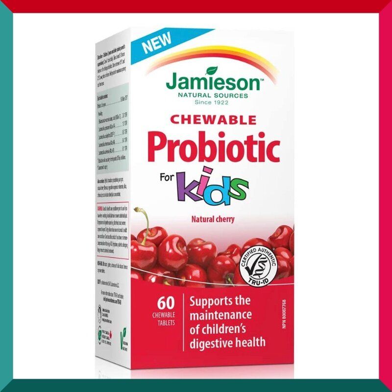 Jamieson - 兒童天然益生菌 50 億 咀嚼片 (野櫻桃味) 60 粒 消化腸道健康免疫 腸胃食慾孩童便便 平行進口 (參考效期:09/2025*)