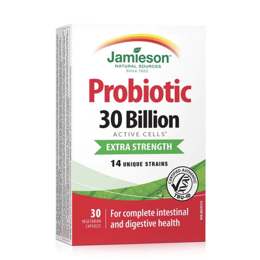 Jamieson - 成人兒童高效純天然益生菌 300 億 30粒膠囊平行進口 腸道免疫健康 (參考效期:11/2025*)