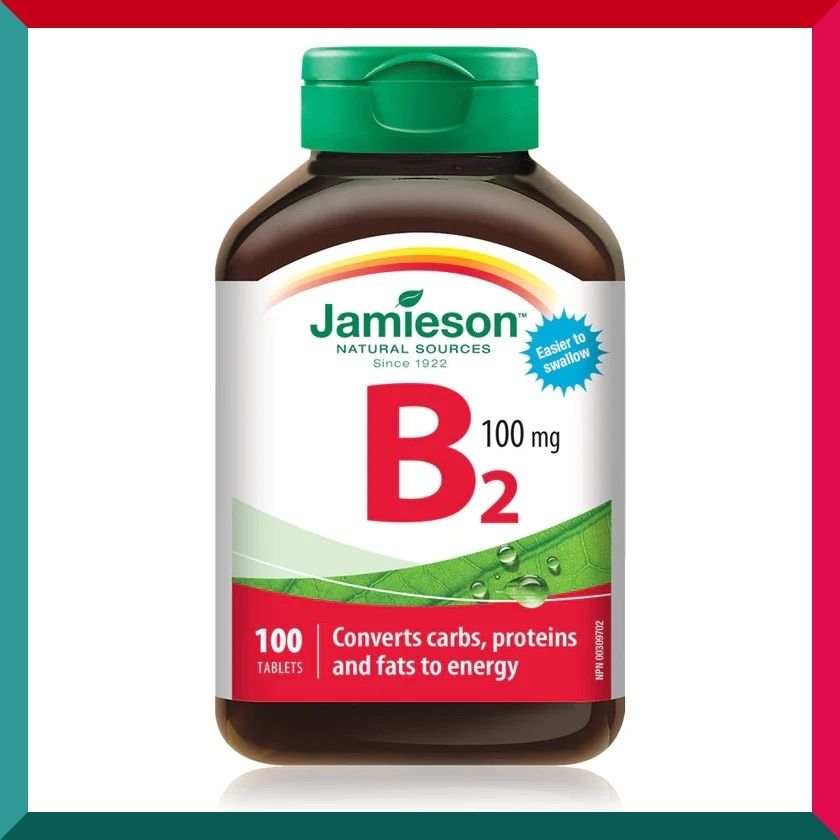Jamieson - 維他命B2 核黃素 100毫克100粒 能量新陳代謝抗疲勞 平行進口 (參考效期: 01/2026*)