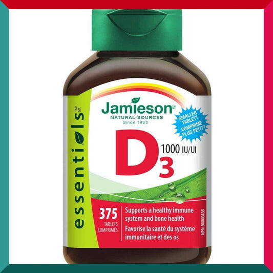 Jamieson - 【375 粒】維他命 D3 (1000 IU) (細粒易吞服) 骨骼關節健康增高 平行進口 (參考效期:08/2028*)