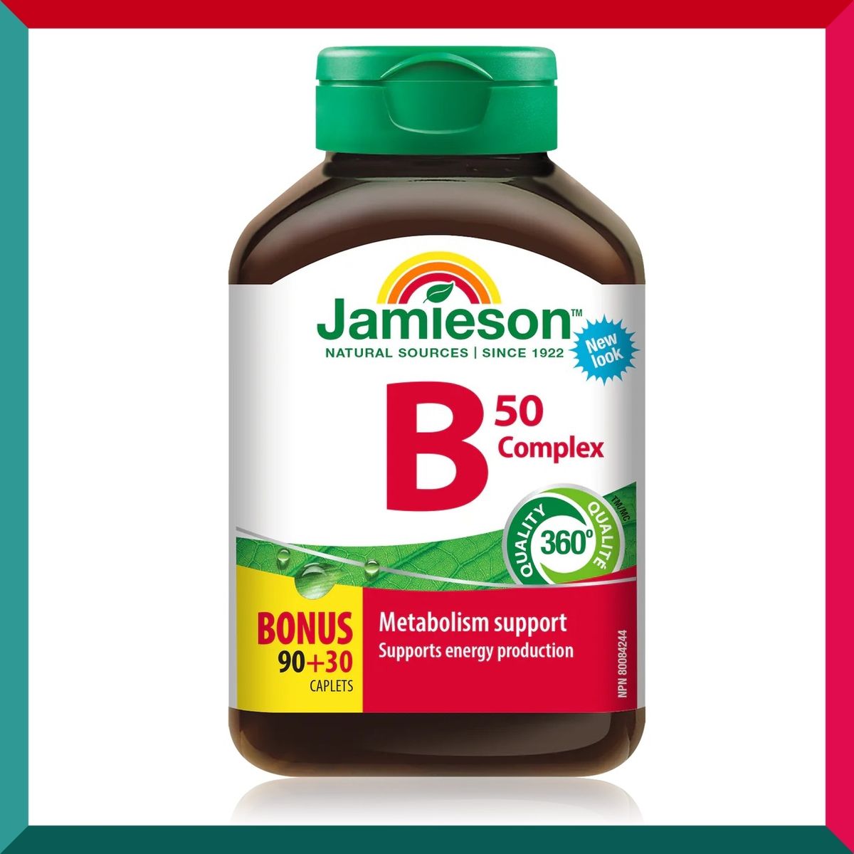 Jamieson - 天然維他命B雜丸120粒 抗疲勞增強體能 減肥促進新陳代謝 B50 (參考效期: 01/2026*)