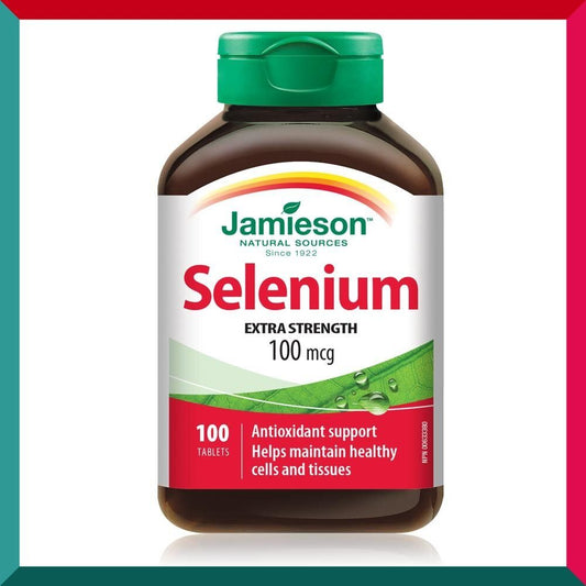 Jamieson - 高含量硒Selenium 100mcg 100粒 抗氧化重金屬心血管男士健康 平行進口 (參考效期: 10/2026*)