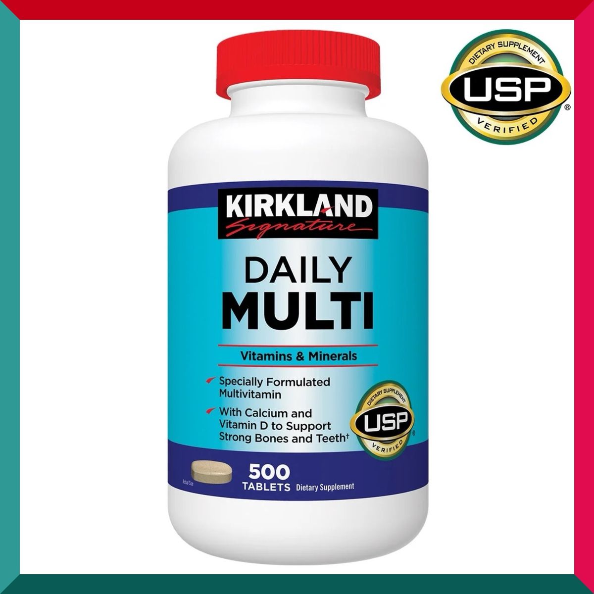 Kirkland Signature - 每日多種維生素和礦物質鈣片500片 葉黃素 番茄紅素 B雜 維他命D 對抗疲勞 護眼 免疫健康 抗氧化 平行進口 (參考效期:05/2026*)