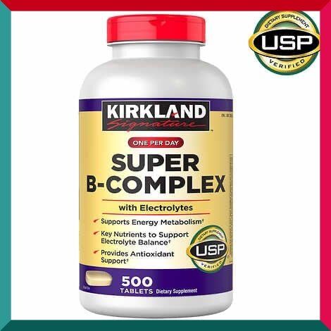 Kirkland Signature - 超級天然維他命B雜 500粒超值裝 抵抗疲勞 增強精力 平行進口 (參考效期: 12/2025*)