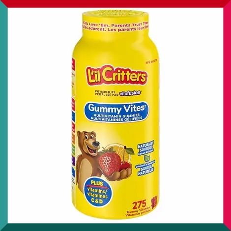 L'il Critters - 熊寶寶 綜合維他命兒童營養軟糖275粒 加拿大版 補腦增高護眼健康好味超值裝 美國銷量第一 (參考效期:4/2026*)
