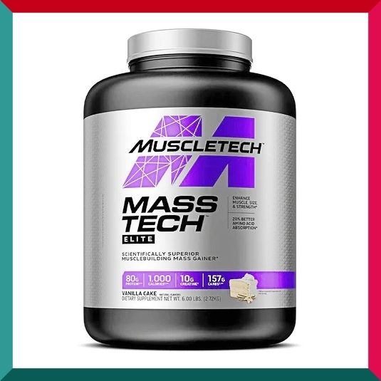 肌肉科技 - MASS TECH 高性能增重增肌蛋白粉6磅 混呢拿蛋糕味 健身健美肌肉大隻瘦小 能量飲 平行進口 (參考效期:01/2027*)