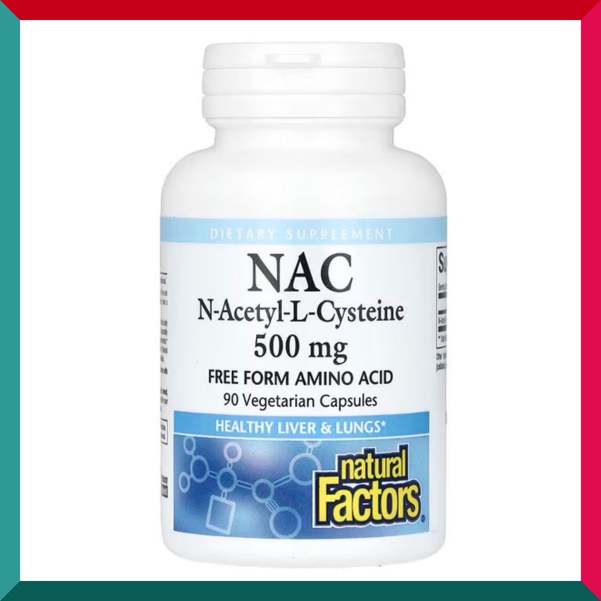 Natural Factors - 美國NAC 半胱氨酸 500毫克90粒素食膠囊 護肝補肺 增強免疫力 抗氧化 平行進口 (參考效期: 11/2026*)