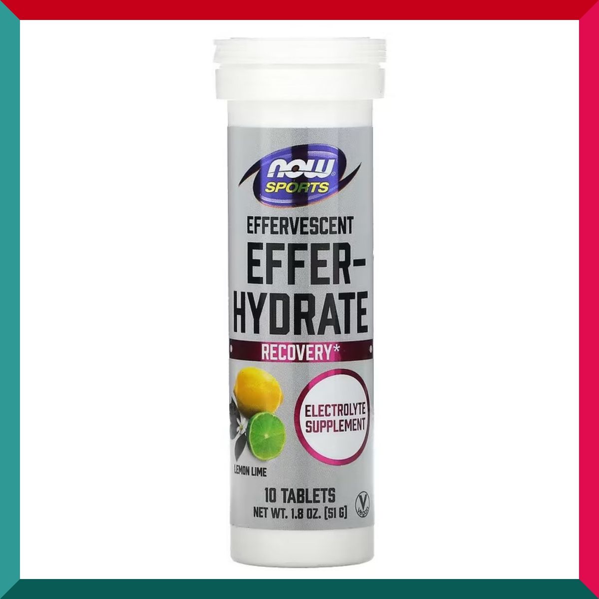 NOW Foods - 電解質補充劑10片泡騰片 檸檬青檸口味 素食 GMP認證 運動流失 鈣鎂鈉鉀 恢復體能 能量飲 平行進口 (參考效期: 06/2025*)