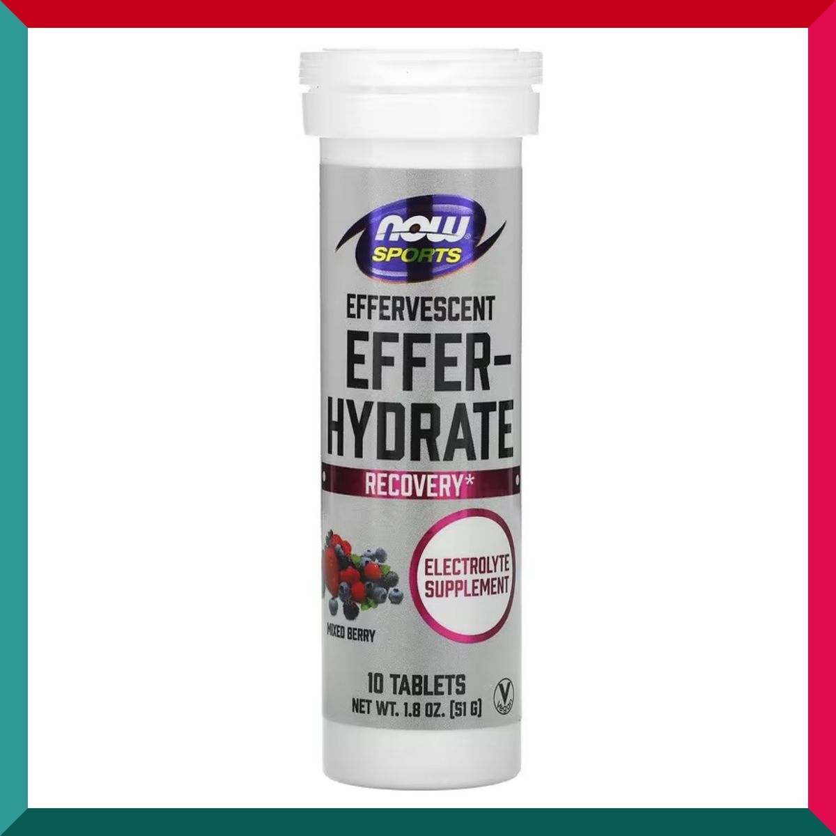 NOW Foods - 電解質補充劑10片泡騰片 混合莓果味 素食 GMP認證 運動流失 鈣鎂鈉鉀 恢復體能 能量飲 平行進口 (參考效期: 05/2025*)