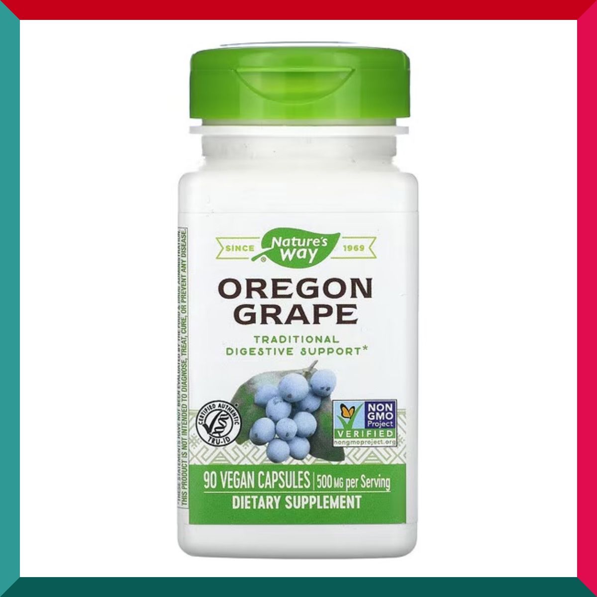Nature's Way - 美國俄勒岡葡萄 500 毫克 90 粒素食膠囊 促進消化健康 平行進口 (參考效期: 11/2025*)