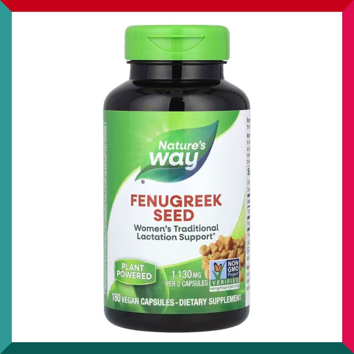 Nature's Way - 葫蘆巴種子催乳豐胸膠囊 1220毫克 180粒 肺呼吸道健康 (EXP: 08/2029)