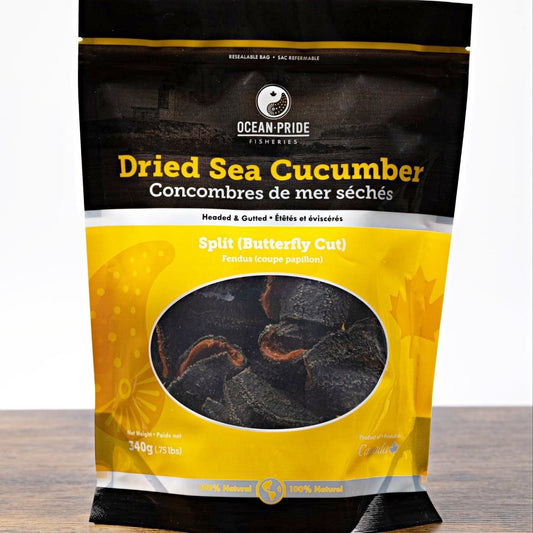 海洋牌 - Ocean Pride 加拿大野生北極乾海參 340克/袋 原隻開背帶筋肉低鹽 密封包裝 增強免疫力 滋補體力強身恢復挨夜疲勞(EXP:01/2025)