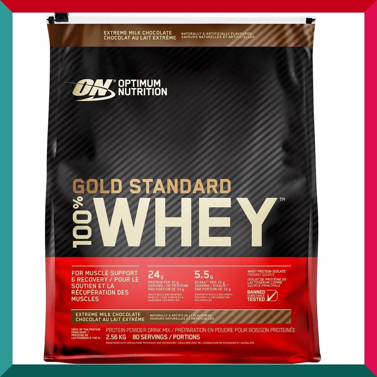 OPTIMUM NUTRITION - Optimum Nutrition GOLD STANDARD 100% 乳清蛋白,極致牛奶巧克力 2.56 公斤