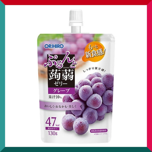 ORIHIRO - Orihiro Purunto 魔芋果凍葡萄 4.6 盎司(130 克)袋裝(參考日期:30/06/2025)