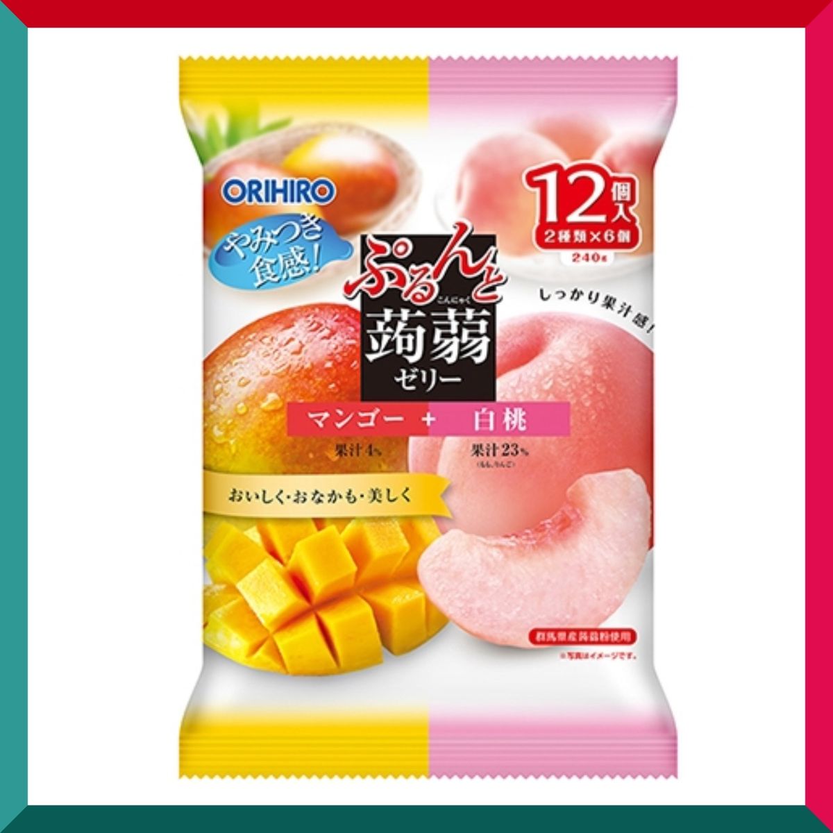 ORIHIRO - ORIHIRO 蒟蒻雙拼芒果+白桃 20g×12個 (4571157252674) 【平行進口】