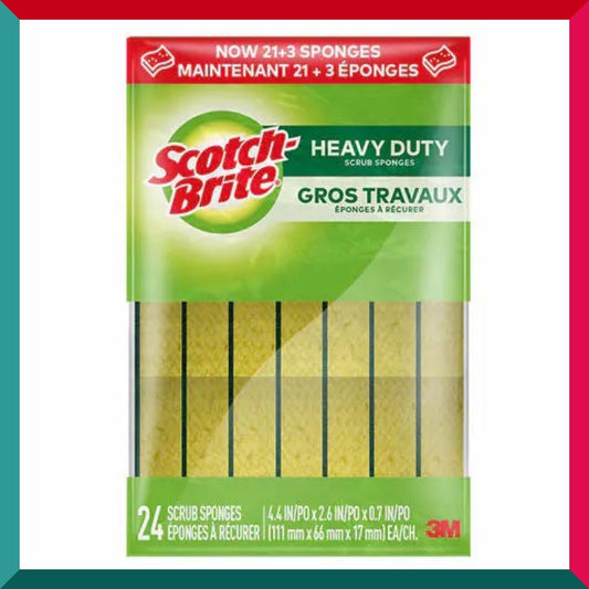 Scotch-Brite Heavy Duty Scrub Sponge 24-pack Canada Packing