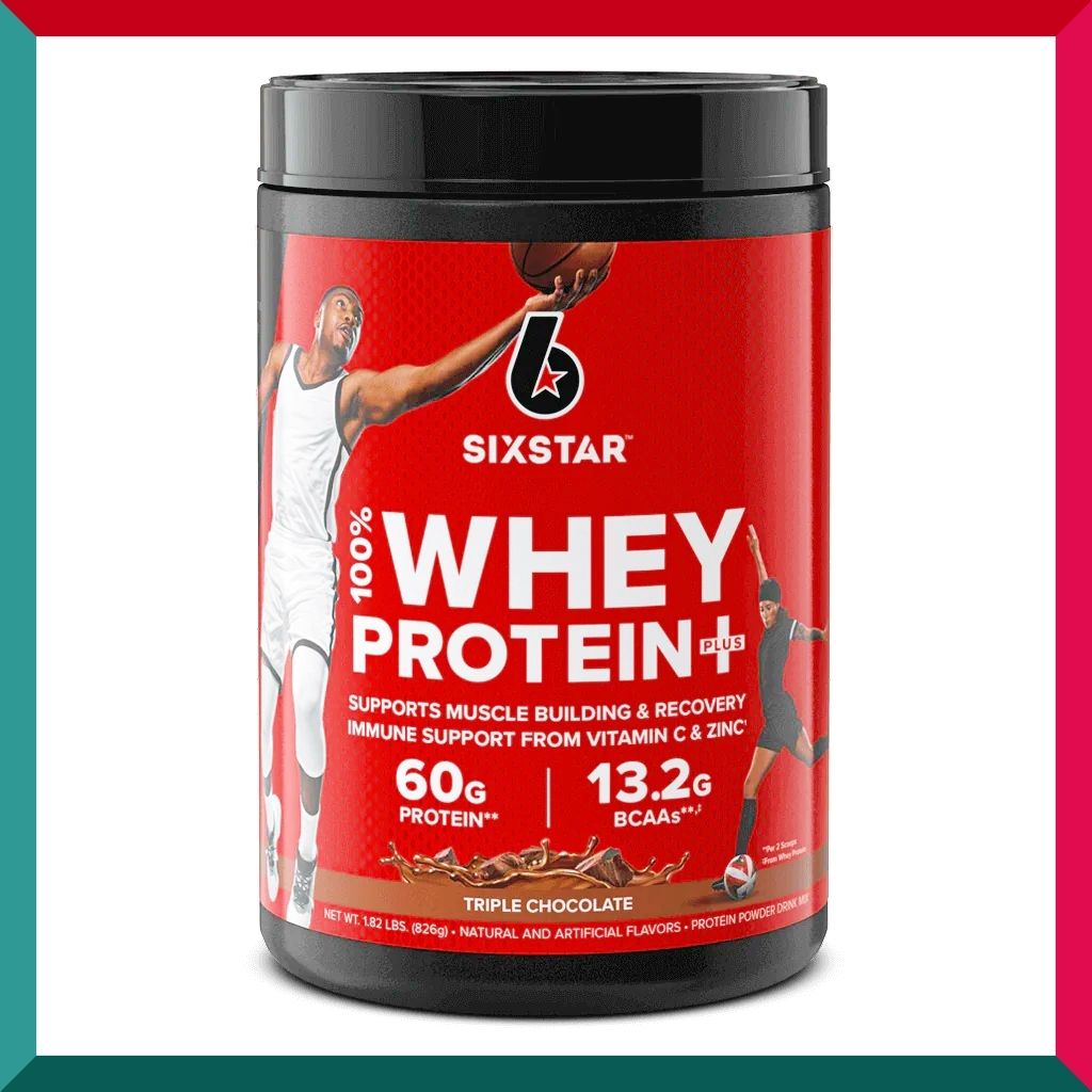 Six Star Pro Nutrition - Six Star 100% Whey Protein Plus Triple Chocolate 1.82 lbs Basketball Football muscle enhance (Ref Exp: 04/2027)