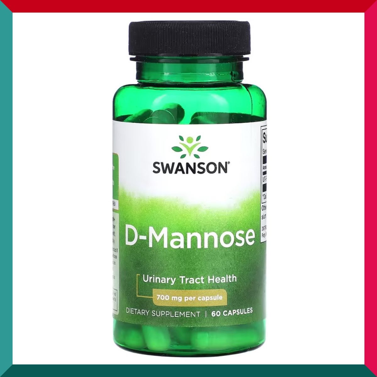 史雲生 - 斯旺森 UT-PRO™ D-甘露聚糖 700毫克 60粒膠囊 尿道健康 女性私處健康 平行進口 (參考效期:4/2026*)