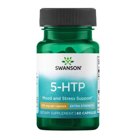 SWANSON - Swanson 5-HTP 強效 100 毫克 60 粒膠囊,有助於睡眠(有效期至:2025 年 8 月*)
