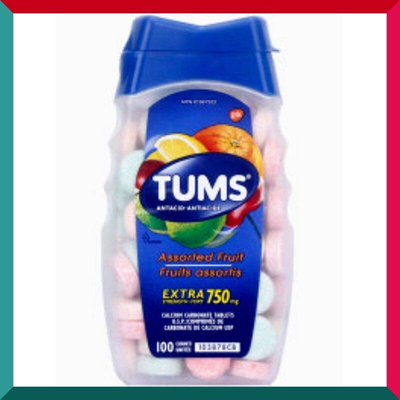 TUMS - TUMS 抗酸劑碳酸鈣 750 毫克 100 片什錦水果口味(有效期限至:05/2026)