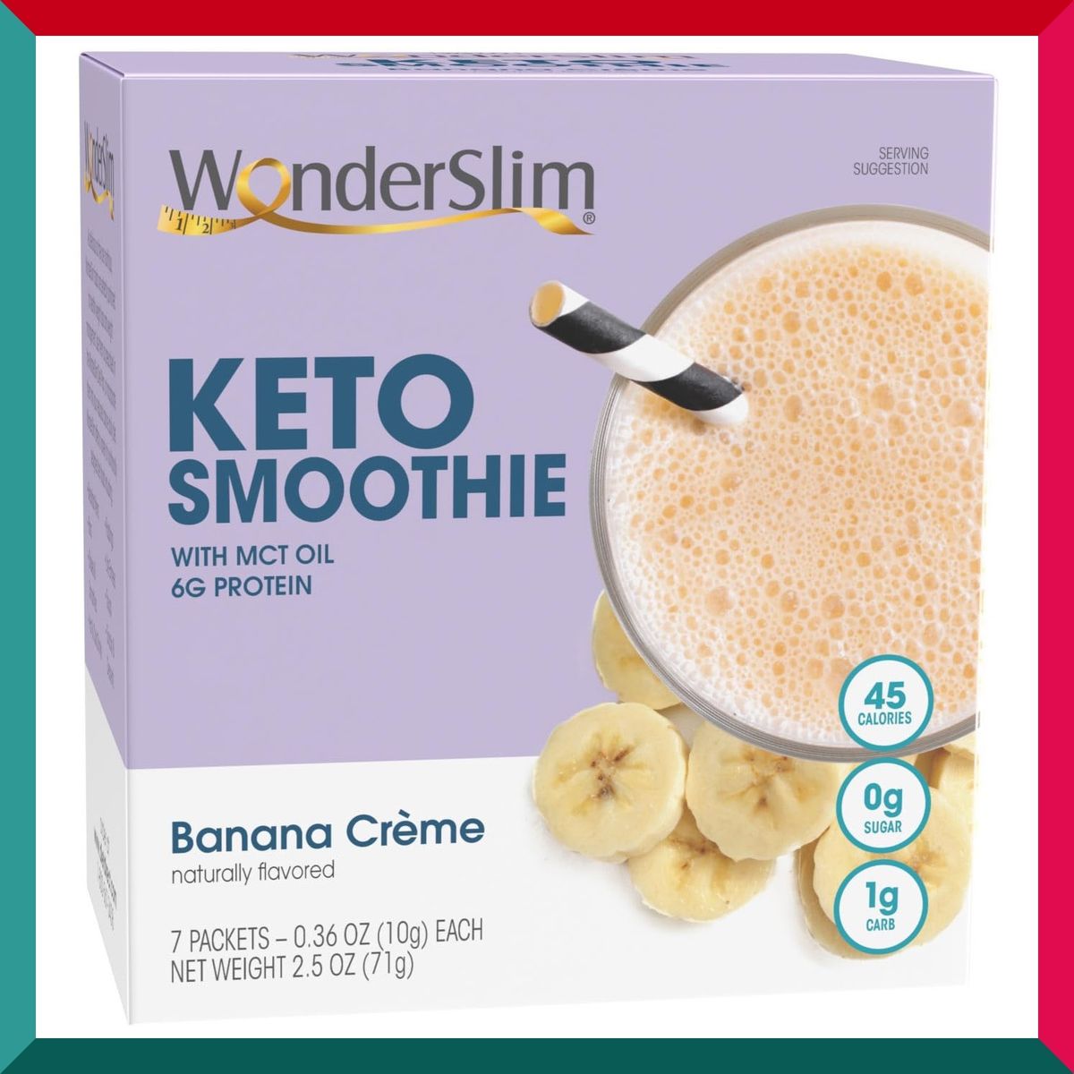 WonderSlim - WonderSlim Keto Smoothie 香蕉奶油 7 包 10 克能量飲料