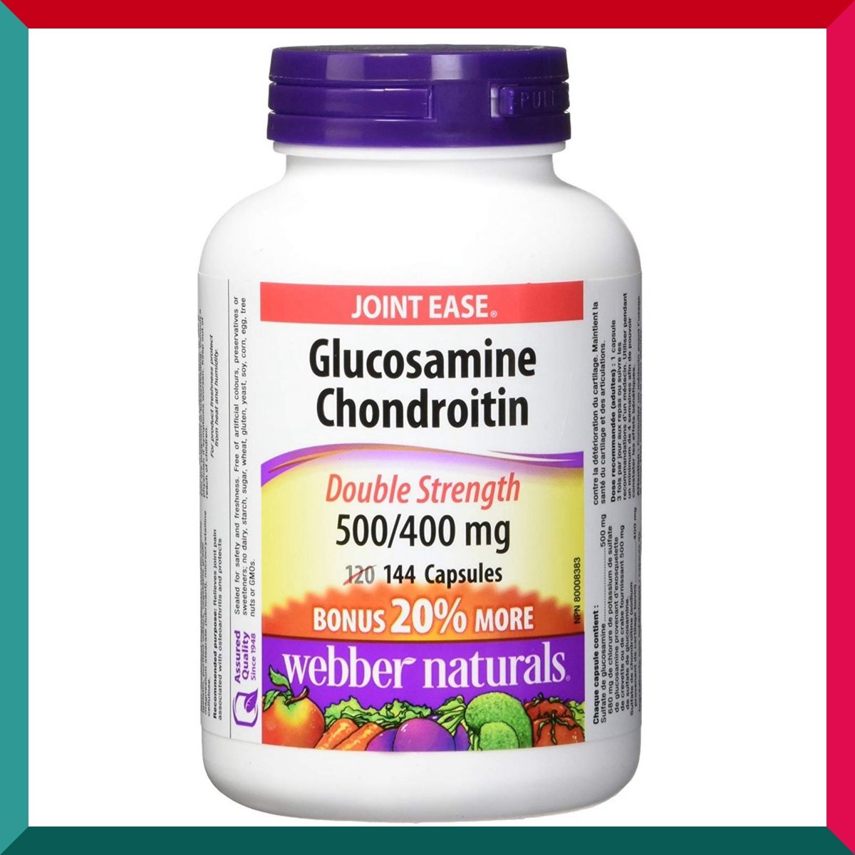 Webber Naturals - 關節健骨寶 (特強配方) 葡萄糖胺 + 硫酸軟骨素 500/400 144 粒 平行進口 (參考效期:31/12/2027*)