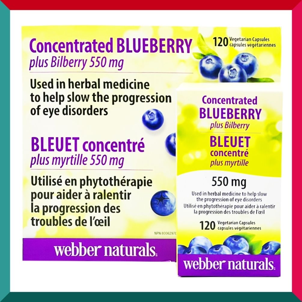 webber naturals - webber naturals Blueberry Plus with Bilberry (500 mg / 50 mg) 120 Vcapsules (Referenced EXP:06/2028)