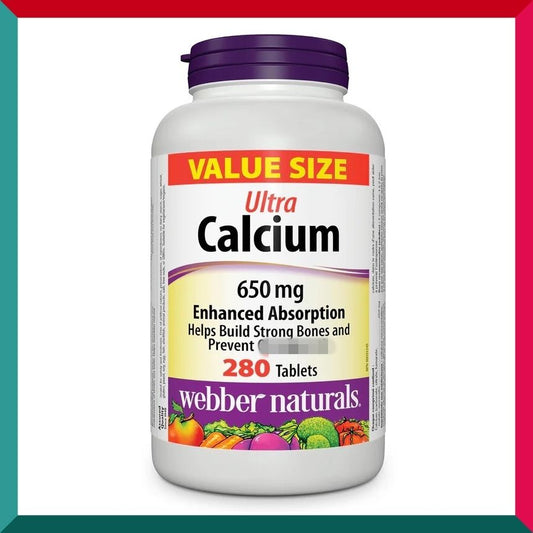 webber naturals - Webber 超級鈣 650 毫克增強吸收 280 片(有效期至:03/2029)